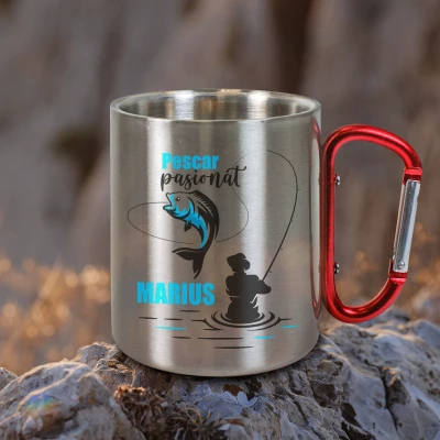 Cana personalizata din otel inoxidabil 200ml - Pescar pasionat