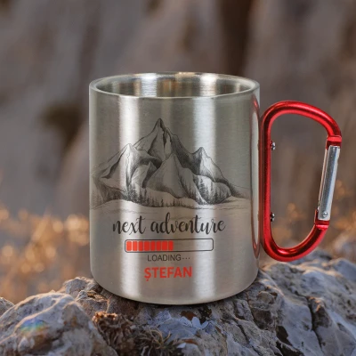 Cana personalizata din otel inoxidabil 200ml - Next adventure loading