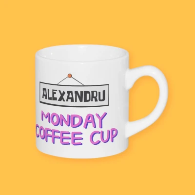 Cana personalizată pentru Cafea - Monday monster