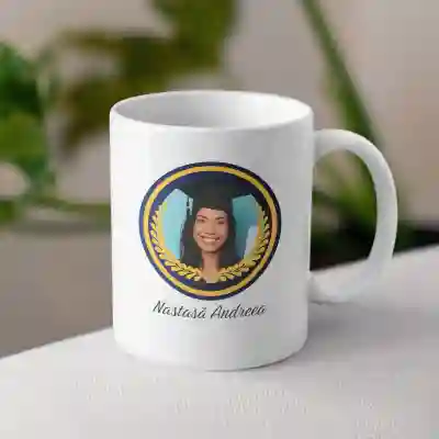 Cana personalizata - Absolvire cu poza si text