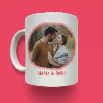 Cană Personalizată - Litere watercolor și poză