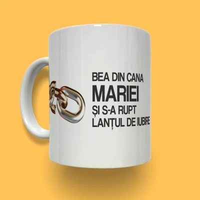 Cana ceramica personalizata - Lantul de iubire