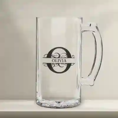 Halba de bere personalizata - Cu initiala si nume