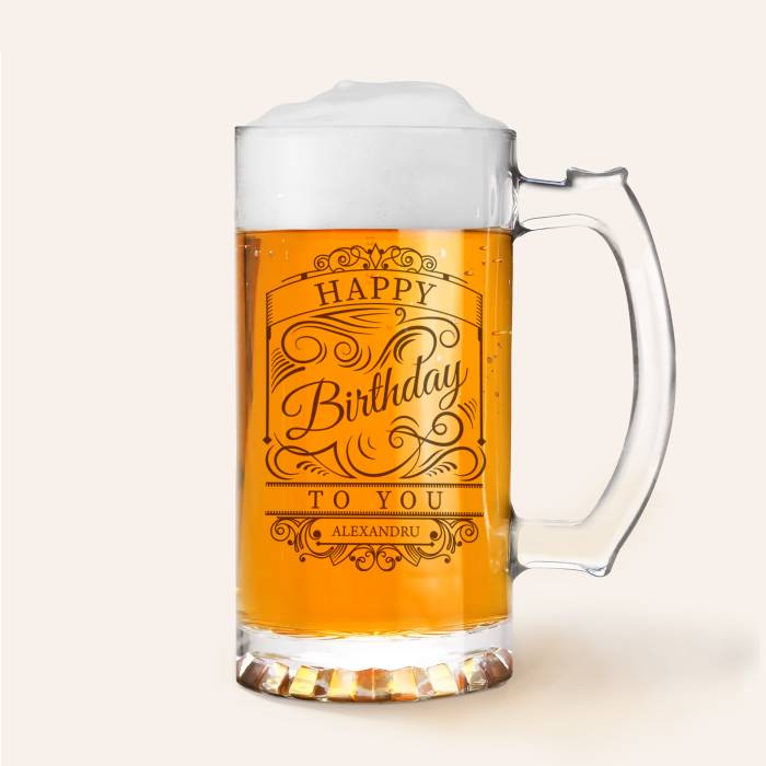 Halba de bere personalizata - Happy Birthday to you