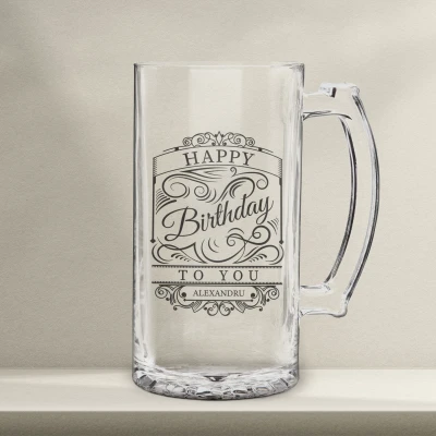 Halba de bere personalizata - Happy Birthday to you