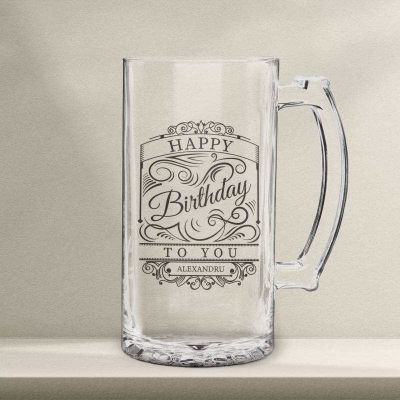 Halba de bere personalizata - Happy Birthday to you