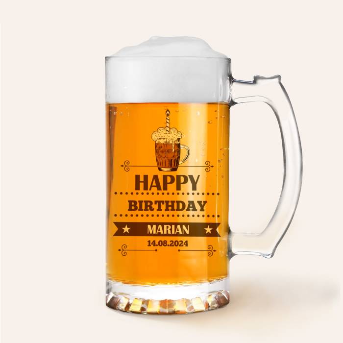 Halba de bere personalizata - Happy birthday
