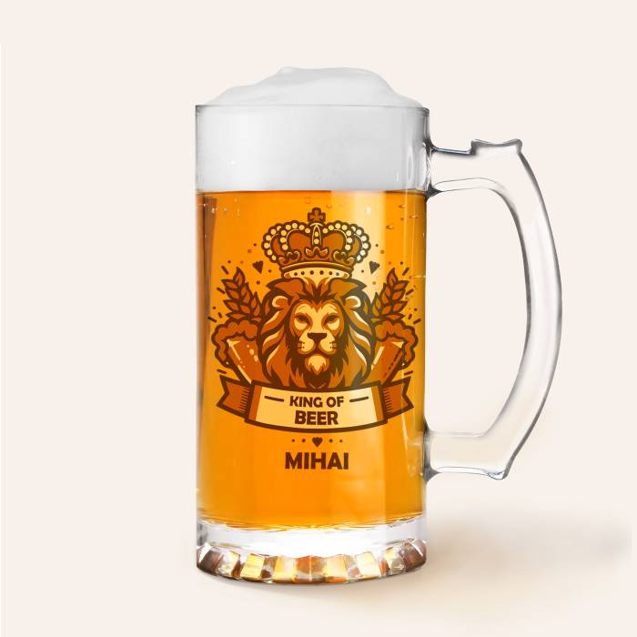 Halba de bere personalizata - King of Beer