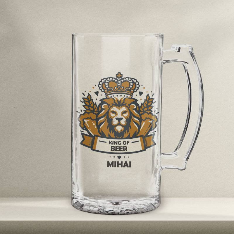 Halba de bere personalizata - King of Beer