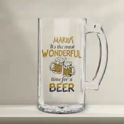 Halba de bere personalizata - Most Wonderful Time