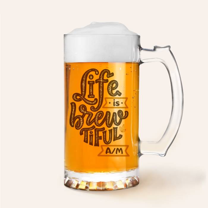 Halba de bere personalizata - Life is Brewtiful