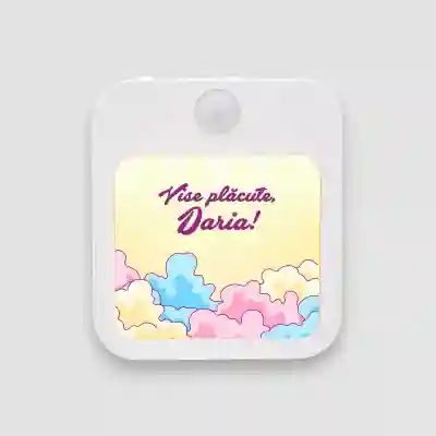 Lampă veghe personalizată - Norișori colorați