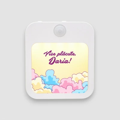 Lampă veghe personalizată - Norișori colorați