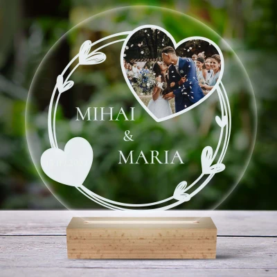 Lampa led 3D personalizata pentru un cuplu