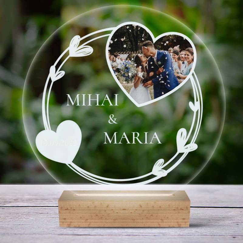 Lampa led 3D personalizata pentru un cuplu