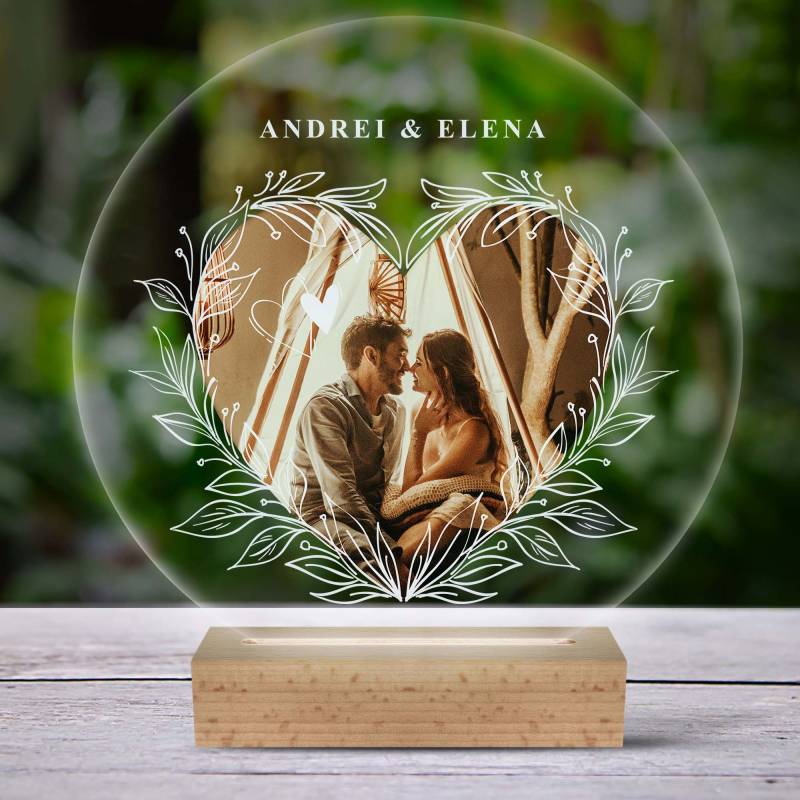 Lampa led 3D personalizata pentru El si Ea