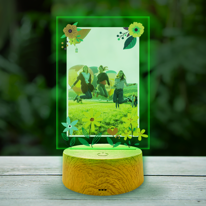 Lampa led 3D personalizata cu flori