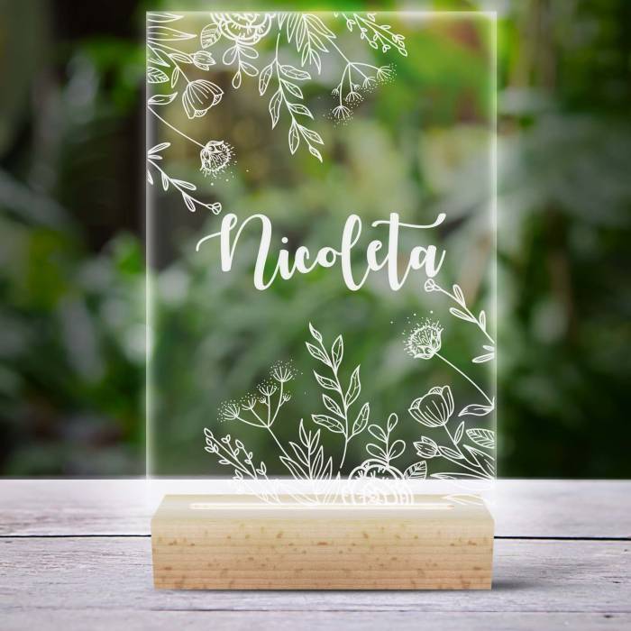 Lampa led 3D personalizata cu model vegetal