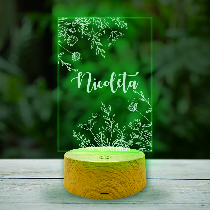 Lampa led 3D personalizata cu model vegetal