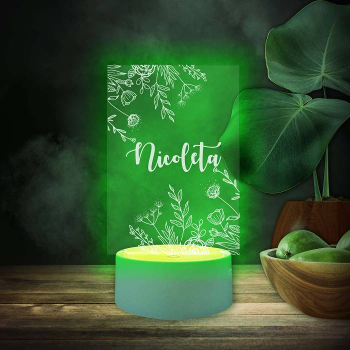 Lampa led 3D personalizata cu model vegetal