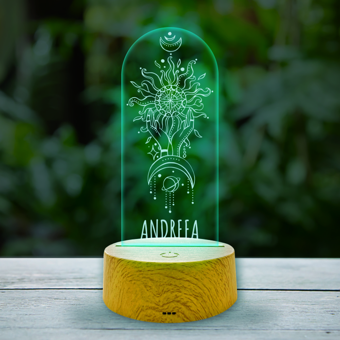 Lampa led 3D personalizata Sun and Moon