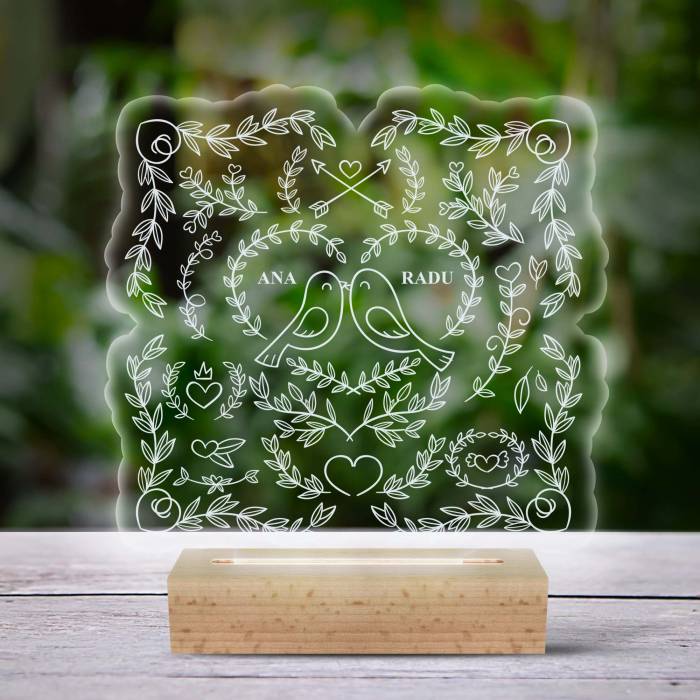 Lampa led 3D personalizata cu pasari