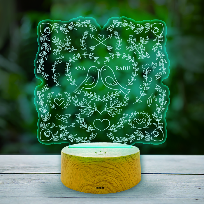 Lampa led 3D personalizata cu pasari