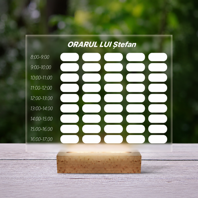 Lampă LED 3D Personalizată pentru Orar