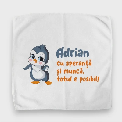 Prosop pentru lunch box personalizat - Pinguin