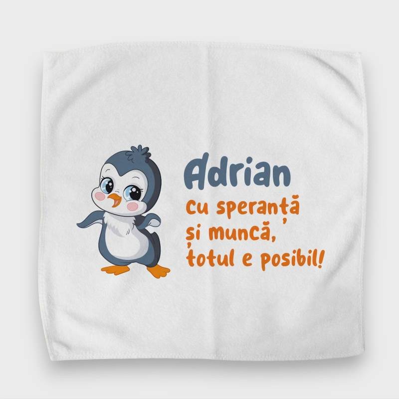 Prosop pentru lunch box personalizat - Pinguin