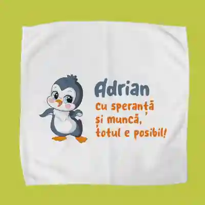 Prosop pentru lunch box personalizat - Pinguin