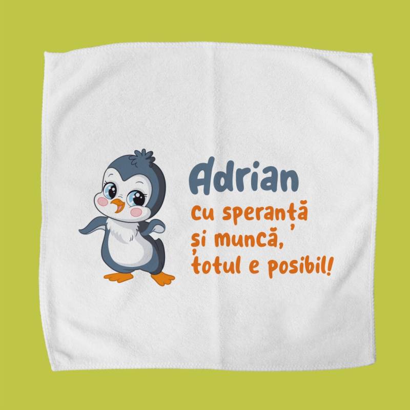 Prosop pentru lunch box personalizat - Pinguin