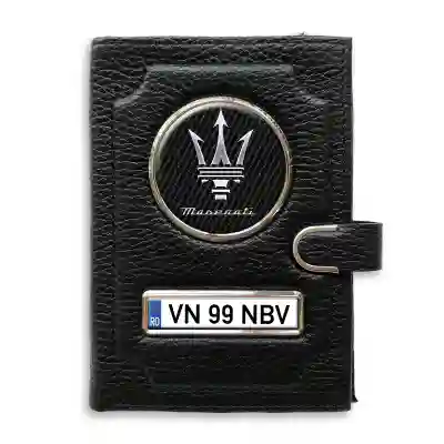 Portofel cu compartiment pentru bani cu clema Maserati