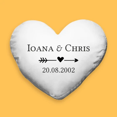 Perna personalizata in forma de inima - Save the date with arrow