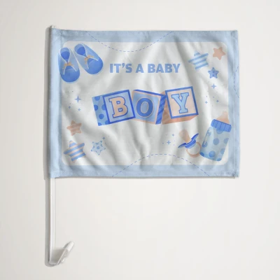 Steag auto personalizat - It's a baby boy