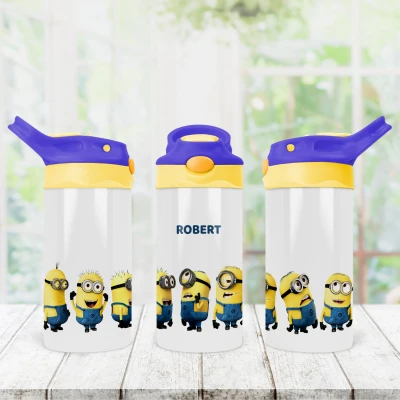 Sticluta pentru bebelusi personalizate - Minionii fericiti