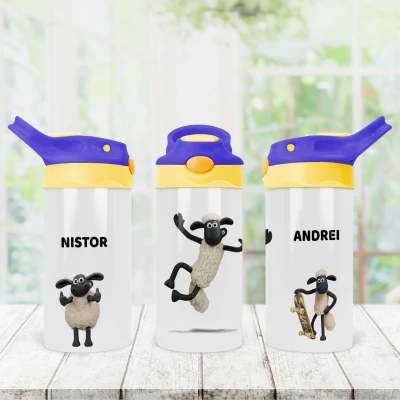 Sticluta pentru bebelusi personalizate - Oaia la oras
