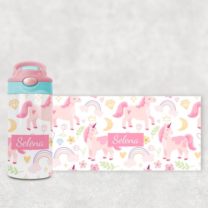 Sticluta pentru copii-Unicorn roz
