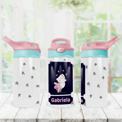 Sticluta pentru copii personalizata - Pisicuta Fetita