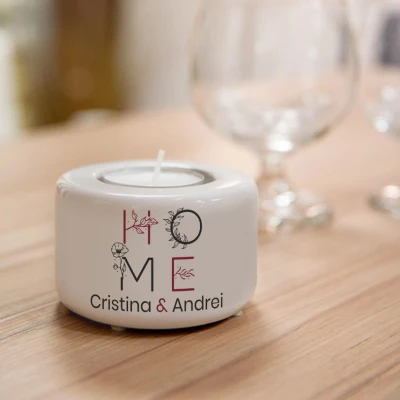 Suport ceramic personalizat pentru lumanare - Home