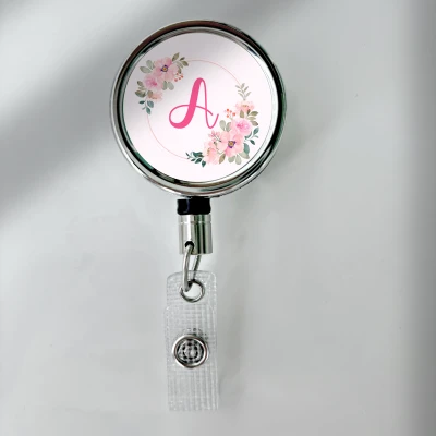 Suport pentru badge retractabil personalizat - Cu initiala