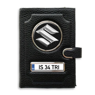 Portofel cu compartiment pentru bani cu clema Suzuki Silver