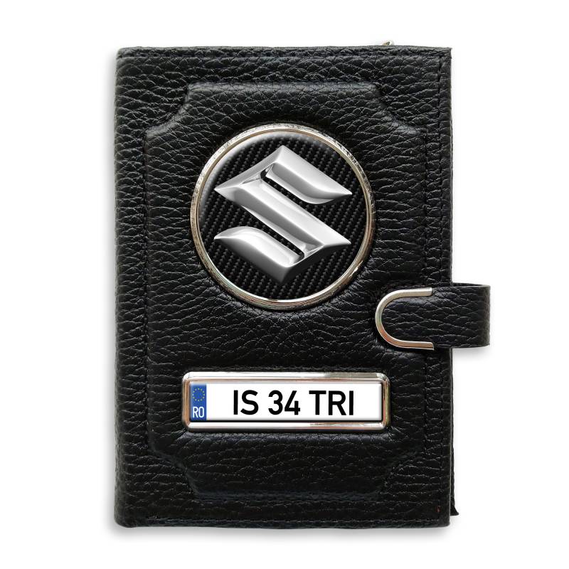 Portofel cu compartiment pentru bani cu clema Suzuki Silver