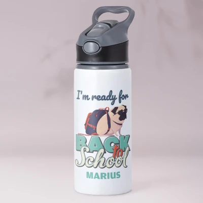 Sticla personalizata din aluminiu 650ml - Back to school