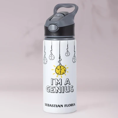 Sticla personalizata din aluminiu 650ml - Genius