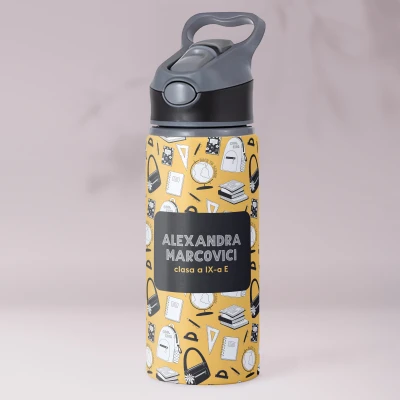 Sticla personalizata din aluminiu 650ml - Scoala