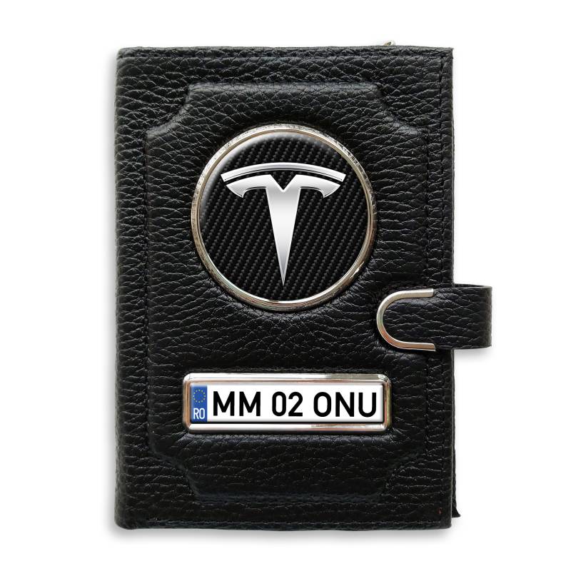 Portofel cu compartiment pentru bani cu clema Tesla