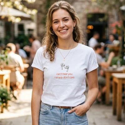 Tricou Personalizat pentru Femei - Can't hear you