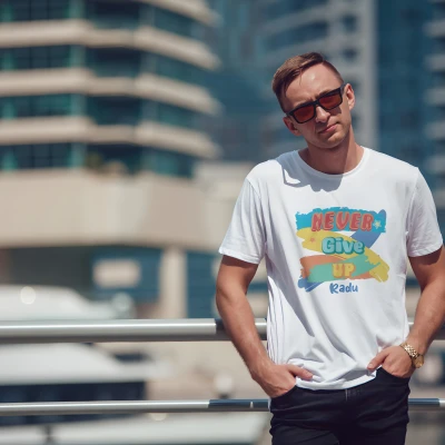 Tricou pentru barbati personalizat - Never give up