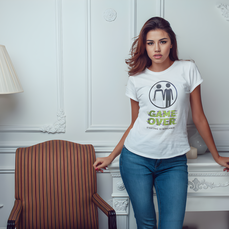 Tricou personalizat pentru petrecerea burlacitelor - Game over